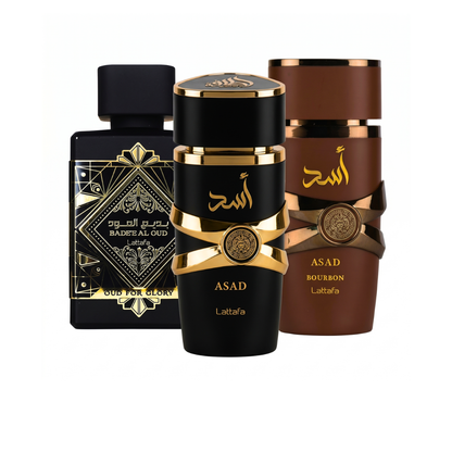 Set 3 Parfema | Qaed Al Fursan + Lattafa Asad + Afnan 9PM 100 ml